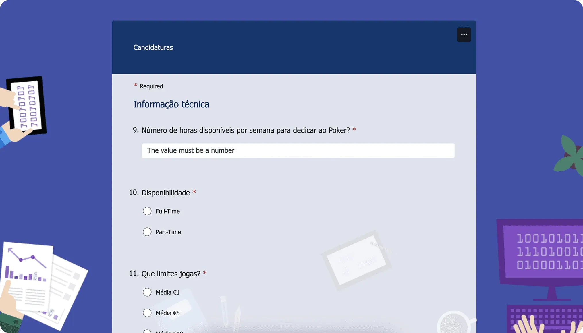 Application form before the redesign, a generic online form