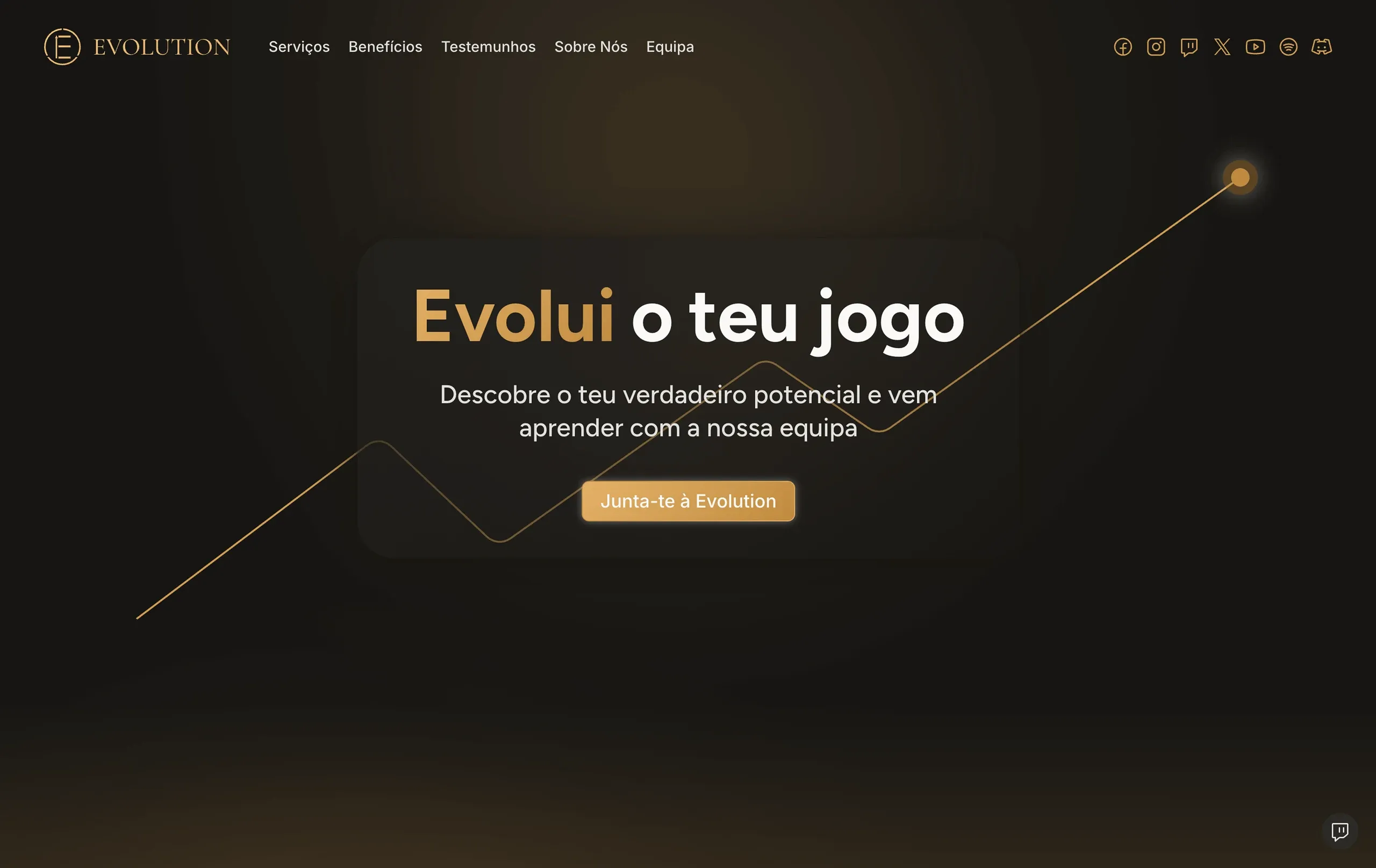 Evolution Poker homepage hero, "Evolui o teu jogo", with a button to join Evolution