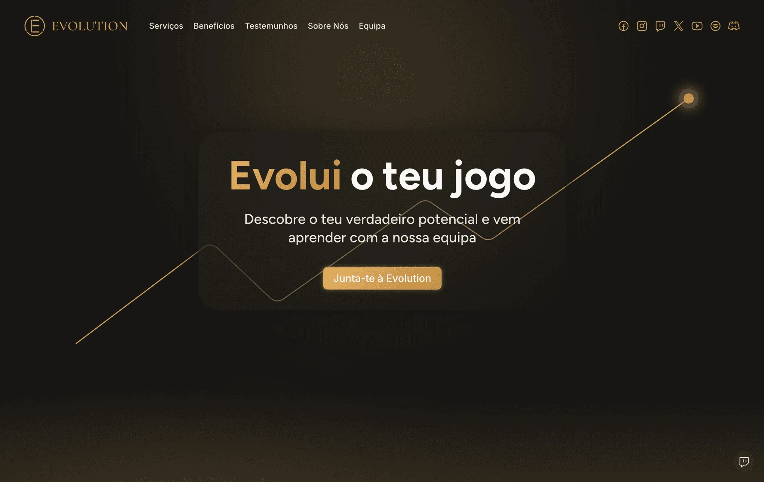 Evolution Poker homepage hero after the redesign, "Evolui o teu jogo"