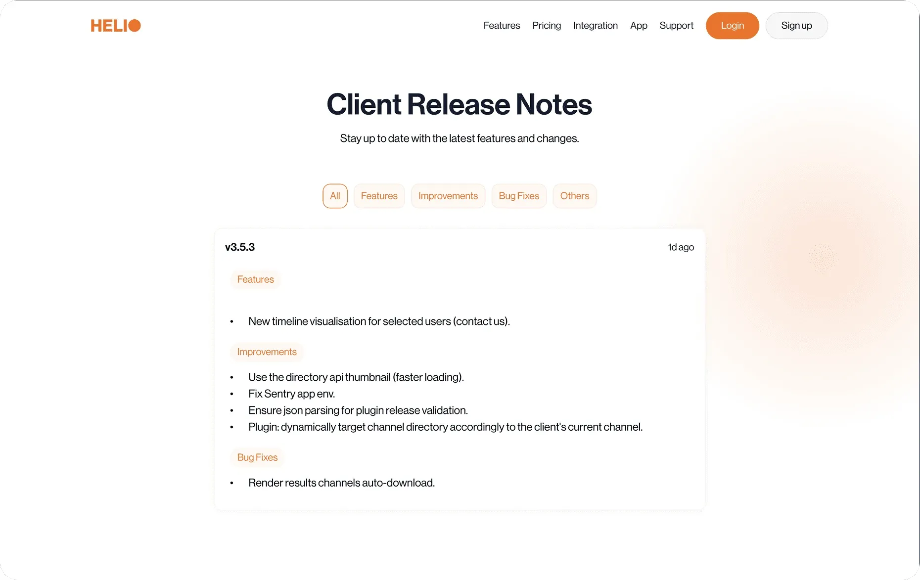 Helio Render client release notes
