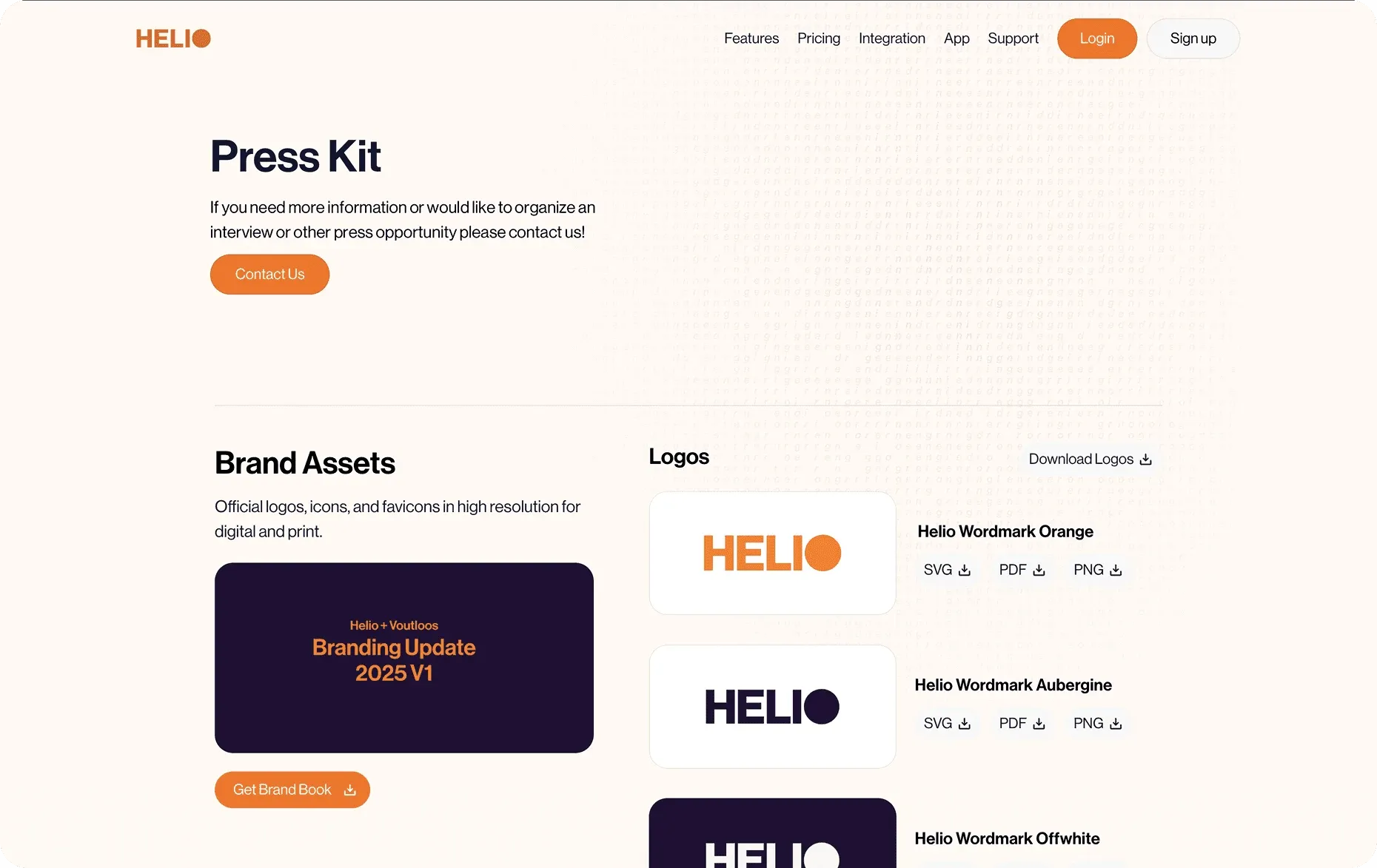 Helio Render press kit with brand assets and logo downloads