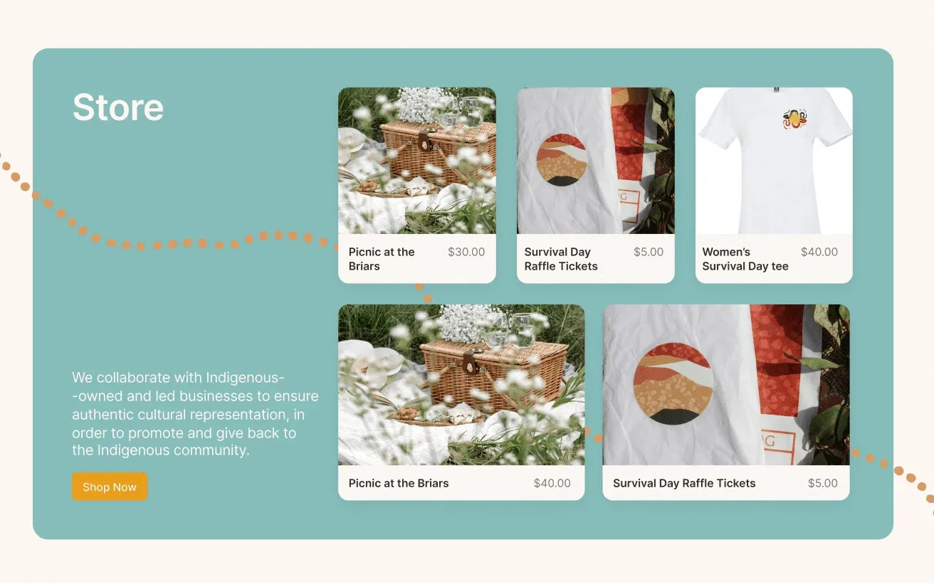 Our Songlines store section with product cards
