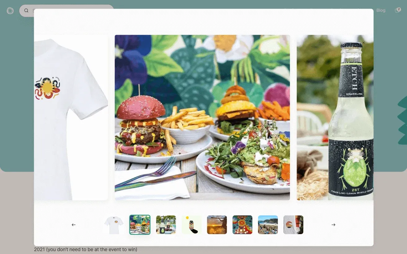 Product image gallery on the Our Songlines product page